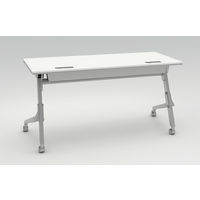 オカムラ Cardo サイドフォールドテーブル ホワイト+シルバー 1500幅×600奥行×720高さ（mm） 81F4EZ MW21（直送品）