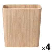 無印良品 木製ごみ箱・袋止めワイヤー付 オーク材突板・角型 1箱（4個入） 02191221