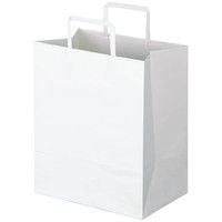 アスクル　平紐 クラフト紙手提袋ベーシック　260×315×180ｍｍ　 白 無地　 1袋（50枚入） オリジナル