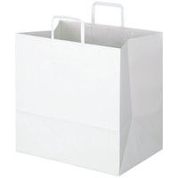 アスクル　平紐 クラフト紙手提袋ベーシック　350×350×250ｍｍ　 白 無地　1袋（50枚入） オリジナル