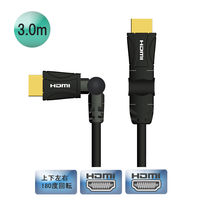 Vodaview 可動式HDMIケーブル（上下左右180度屈曲対応タイプ） HDMI[オス] - HDMI[オス]