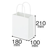 アスクル　丸紐 クラフト紙手提袋ベーシック 180×210×100ｍｍ　 白無地 1セット（900枚：300枚入×3箱） オリジナル