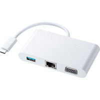 サンワサプライ USB Type C-VGAマルチ変換アダプタ with LAN AD-ALCMVL 1個（直送品）