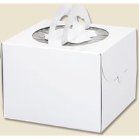 【ケース販売】HEIKO ケーキ箱 手提げケーキ箱 デコホワイト 4寸 004232300 1ケース(10枚×10袋 計100枚)（直送品）
