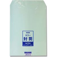 【ケース販売】シモジマ HEIKO カラー封筒 角2 ミズ 007529302 1ケース(100枚入×5袋 合計500枚)（直送品）