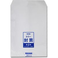 シモジマ カラー封筒 角2 スカイ 007529308 1セット（100枚入×5）（直送品）