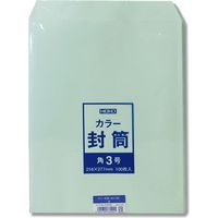 シモジマ カラー封筒 角3 ミズ 007529402 1セット（100枚入×5）（直送品）