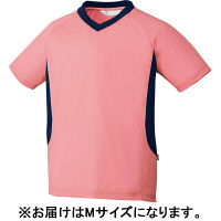 ミズノ 入浴介助用シャツ 兼用 ピンク×ダークネイビー M MZ-0198（取寄品）