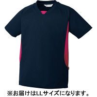 チトセ MIZUNO（ミズノ） 入浴介助用シャツ 兼用 ダークネイビー×ピンク MZ-0199