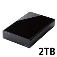 HDD (ハードディスク) 外付け 2TB USB3.0 テレビ対応 ブラック ELD-CED020UBK エレコム 1個（直送品）