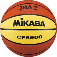 ミカサ】 女子用（一般・大学・高校・中学）バスケットボール 6号球 （検定球・茶/黄・日本製の特殊天然皮革使用 ） CF6600（直送品）