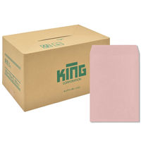 キングコーポレーション 角2Hiソフトカラー封筒サーモン スミ貼 160215 1箱（500枚入）（直送品）