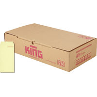 キングコーポレーション 長形3号80g プライバシー保護封筒 Hiソフトカラークリーム スミ貼 191019 1箱(1000枚入)（直送品）
