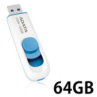 ADATA USB2.0対応スライド式USBメモリー64GB AC008-64G-RWE 1本