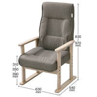 YAMAZEN レバー式立上り楽々高座椅子 NWTZ-55TL（BE/NA） NWTZ-55TL（BE/NA） 1脚