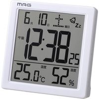 ノア精密株式会社 MAG デジタル目覚まし時計カッシーニ T-726 WH-Z 1個 置き型 アラーム ライト カレンダー 温度 湿度 デジタル表示