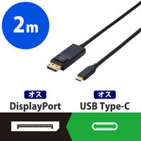エレコム 変換ケーブル/Type-C-DisplayPort/2.0m/ブラック CAC-CDP20BK 1個