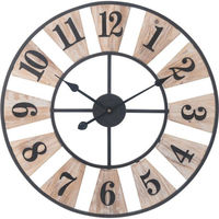 不二貿易 掛時計 アナログ時計 ウッドデッキ 木目調 72702 1個（わけあり品）
