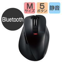 エレコム ワイヤレスマウス 無線 Bluetooth 静音 5ボタン M 握りの極み 黒 M-XGM15BBSBK 1個