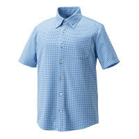 KAZEN ニットシャツ 介護ユニフォーム 男女兼用 ブルー SS APK238-18（直送品）