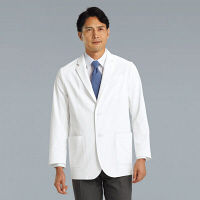 KAZEN メンズブレザー 医療白衣 長袖 ホワイト シングル S KZN111-40（直送品）