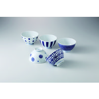 【アウトレット】波佐見焼 藍玉 軽量飯碗揃 19863 １セット（５個：５柄各１個）　ごはん茶碗　西海陶器　ごはん茶碗　茶わん　日本製
