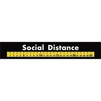 ササガワ フロアシール Social Distance 黒地 32-1040 1枚袋入（取寄品）