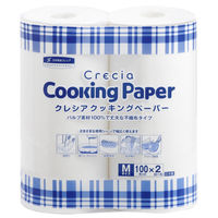 キッチンペーパー クレシア クッキングペーパー Mサイズ 100カット 1パック（2ロール入） 日本製紙クレシア