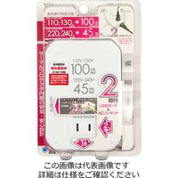 カシムラ 海外旅行用2口変圧器100VA/45VA 2USB2.1A TI-163 1個（直送品）