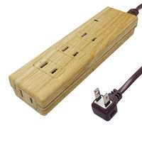 延長コード 電源タップ 1.5m 2P トラッキング防止プラグ 雷サージ付 Natural Wood Tap