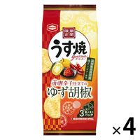 亀田製菓 うす焼グルメ 赤唐辛子仕立てのゆず胡椒 75g 1セット（4袋）