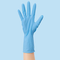 川西工業　ニトリル使いきり手袋ロング　粉なし　ブルー　M　1箱（100枚入）（わけあり品）