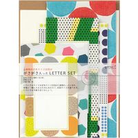 レターセット ガサガサ 5サイズ封筒 幾何学柄 86762006 1セット（2冊） デザインフィル（直送品）