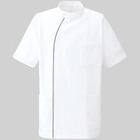 YUKISABURO WATANABE メンズジャケット半袖 YW52 ホワイト×ネイビー S KAZEN（カゼン） 医療白衣 1枚（直送品）