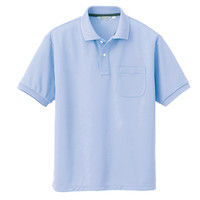 アイトス メンズ半袖ポロシャツ CL1000 サックス 3L 介護ユニフォーム 1枚（直送品）
