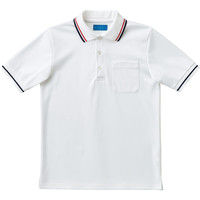 KAZEN（カゼン） ライン入りポロシャツ 236 ホワイト SS 医療白衣 1枚（直送品）