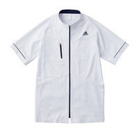 アディダス メンズジャケット SMS602 ホワイト×ネイビー S KAZEN（カゼン） 医療白衣 1枚（直送品）