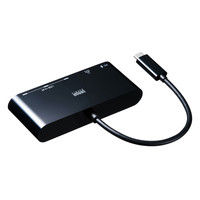 サンワサプライ USBハブ（USB HUB） LANアダプタ付きUSBType-C ブラック USB3.04ポートバスパワー USB-3TCH6BK（直送品）