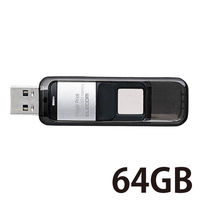 セキュリティ USBメモリ 64GB USB3.1(Gen1)対応 スライド式 指紋認証付きセキュリティ MF-FPU3064GBK エレコム 1個（直送品）