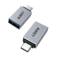 変換アダプタ USB-A[メス]-Type-C[オス] シルバー CB-A22 1セット（2個入） AUKEY