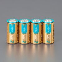エスコ（esco） ［単2x 4本］ 乾電池（アルカリ） 1セット（40本：4本×10pk） EA758YA-62AB（直送品）