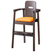 【軒先渡し】桜屋工業 RESTAREA 子供椅子6号 キッズチェア L8254 補助ベルト付 ダークブラウン×オレンジ 1台（直送品）
