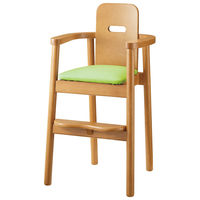 【軒先渡し】桜屋工業 RESTAREA 子供椅子6号 キッズチェア L8261 補助ベルト付 ナチュラル×ライトグリーン 1台（直送品）
