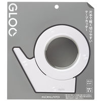 コクヨ テープカッター GLOO（グルー） 吸盤ハンディタイプ 大巻用 白 1個 T-GM500W