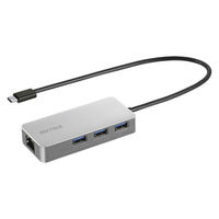 USBハブ Type-C接続 USB-A×3 LAN×1 シルバー LUD-U3-CGHSV 1個 バッファロー（わけあり品）