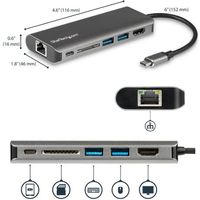 USB-Cマルチ変換アダプター/4K HDMI/USBハブ/SDカードリーダー/ギガビット有線LAN/USB PD DKT30CSDHPD（直送品）
