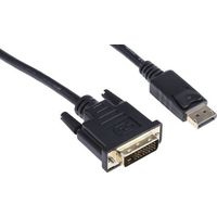 RS PRO DVケーブル / モニターケーブル 3m コネクタA:DisplayPort コネクタB:DVI-D （オス） 黒（直送品）