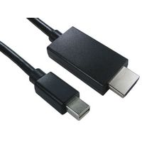 RS PRO ケーブル 1m コネクタA:ミニDisplayPort コネクタB:HDMI （オス） 黒 182-8799（直送品）