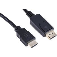 RS PRO DisplayPortケーブル 1m コネクタA:DisplayPort （オス） コネクタB:HDMI ケーブル （ オス ） 黒（直送品）