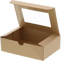シモジマ 食品箱 ネオクラフト 窓付BOX S クラフト 004248043 1セット（20枚×10袋 合計200枚）